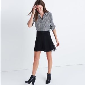 Madewell silk lowlight lace-inset mini skirt